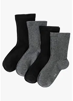 Strumpor med bekväma muddar (4-pack), ekologisk bomull, bonprix