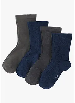 Strumpor med mjuka skaft (4-pack), ekologisk bomull, bonprix