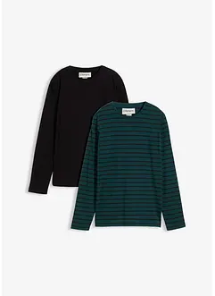 Långärmad T-shirt i ekologisk bomull (2-pack), bonprix