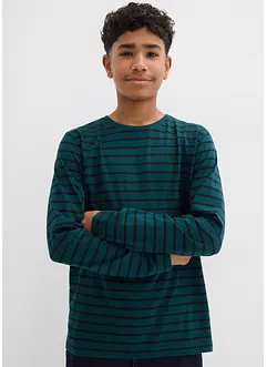 Långärmad T-shirt i ekologisk bomull (2-pack), bonprix