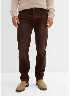 Stretchig manchesterbyxa med tvättad look, normal passform, raka ben, bonprix