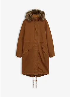 Vadderad lång parkas, bonprix