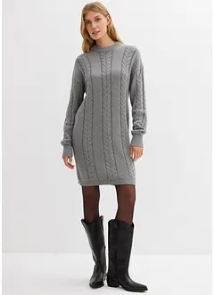 Stickad klänning i bomull, bonprix