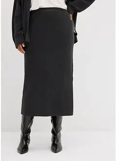 Stickad kjol i bomull, bonprix