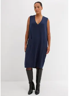 Stickad klänning i bomull, bonprix