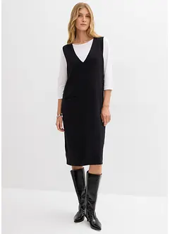 Stickad klänning i bomull, bonprix