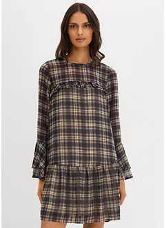 Chiffongklänning med volanger, bonprix