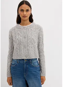 Grovstickad cardigan i mjukt material, bonprix