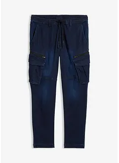 Mjuka jeans med cargofickor, Regular Fit, Straight, bonprix