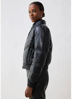 Quiltad skinnjacka i lammnappa, bonprix