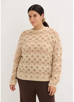 Mjuk oversizetröja med ull och alpackaull, bonprix