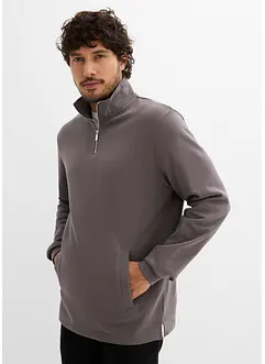 Sweatshirt i ekologisk bomull, med praktiska fickor och rak nederkant, bonprix