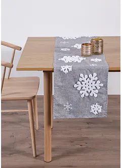 Bordslöpare med fluffiga snöflingor, bonprix