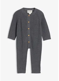 Stickad jumpsuit av ekologisk bomull, bonprix