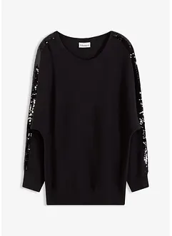 Finstickad tröja med paljetter, bonprix