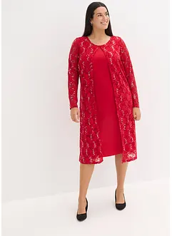 Klänning med spets (dubbelpack, 2 delar), bonprix