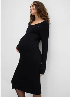 Stickad mammaklänning med amningsöppning, bonprix