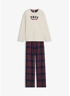 Pyjamas med flanellbyxa av mjuk bomull (2 delar), bonprix
