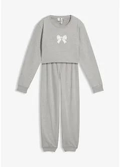 Trikåbyxa och sweatshirt i kort modell med mjuk bomull, bonprix