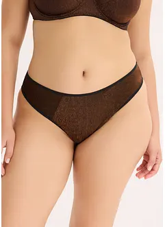 Maxistringtrosa i glittrande material, bonprix