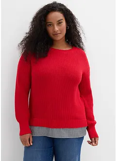 Tröja med blusinfällning, bonprix