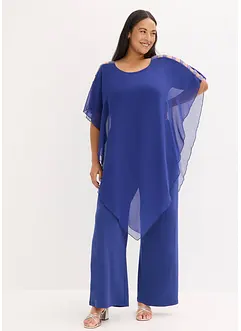 Jumpsuit med poncho i tunn chiffong, bonprix