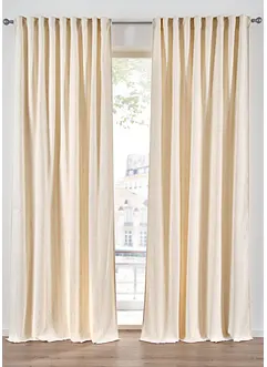 Ogenomskinlig gardinlängd i mjuk chenille (1-pack), bonprix