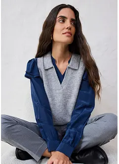 Slipover med alpackaull, bonprix