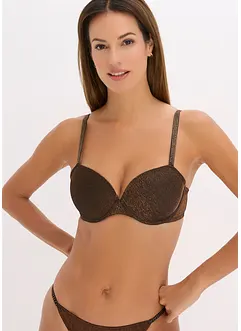 Formpressad BH i glittrigt material, bonprix