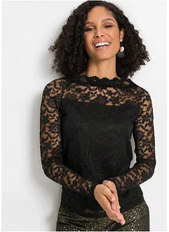 Spetstopp med långa ärmar, bonprix