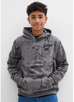 Sweatshirt med huva i mjuk bomullsmix, bonprix