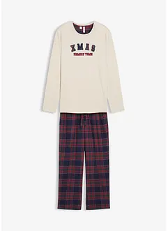 Pyjamas med flanellbyxa av mjuk bomull och presentpåse, bonprix