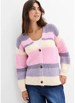 Grovstickad cardigan med olika färgnyanser, bonprix