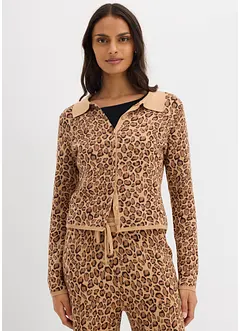 Finstickad cardigan i kort modell, bonprix