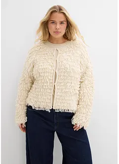 Cardigan i lurvigt material, bonprix
