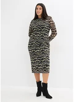 Midiklänning av mjuk mesh, bonprix