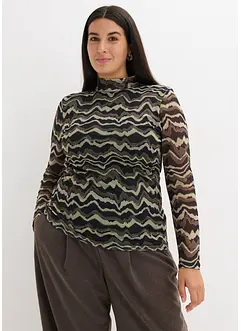 Långärmad topp i mjuk mesh, bonprix