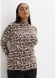 Långärmad topp i mjuk viskosmix, bonprix