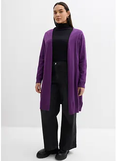 Lång cardigan med rullade kanter, bonprix