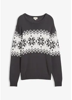 Mönsterstickad tröja av ren bomull, bonprix