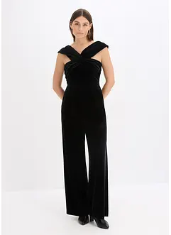 Jerseyjumpsuit i böljande sammet, bonprix