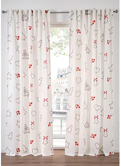 Gardin med julfint mönster (1-pack), bonprix