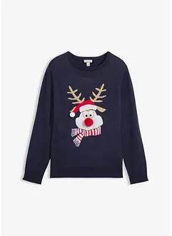 Finstickad tröja med julmotiv, bonprix