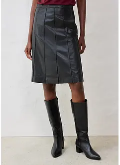 Skinnkjol i utställd modell, av lammnappa, bonprix