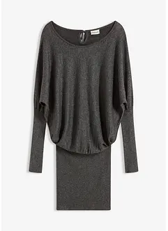 Stickad klänning i mjuk viskosmix, bonprix