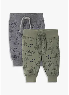 Trikåbyxa för bebisar (2-pack), ekologisk bomull, bonprix