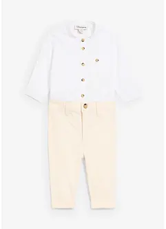 Bodyskjorta och chinos i bomull för bebisar (2 delar), bonprix
