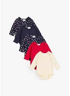 Långärmad babybody i ekologisk bomull (5-pack), bonprix