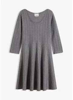 Stickad klänning i följsam viskosmix, bonprix