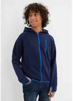 Fleecejacka med kontrasterande detaljer, för barn, bonprix